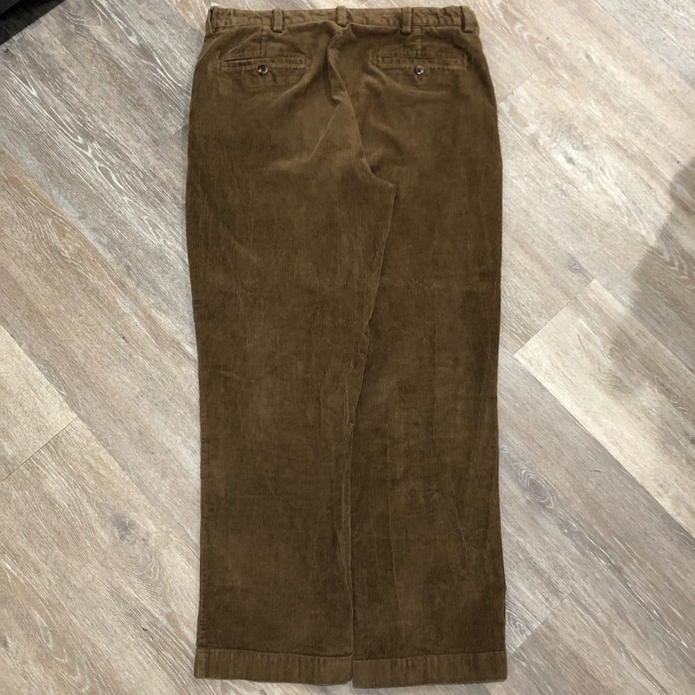 LL Bean Pants Mens 35x30 Brown Comfort Waist Corduroy Casual Cotton Straight Leg - Picture 3 of 11